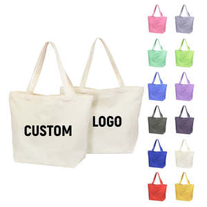 New Customized Logo Fabric Shopping Bag Organic Cotton <b>Canvas</b> <b>Handbag</b> Blank Shopping Bag - Product Image 1