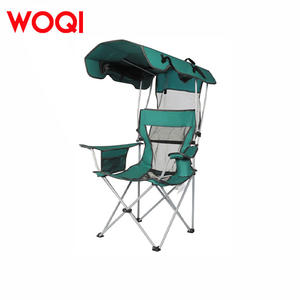 Chaise pliante d'extérieur Woqi avec pare-soleil, structure en aluminium, chaise de camping rectangulaire, couleur personnalisable - Product Image 2
