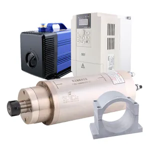 HQD 380v CNC Spindle Motor BEST Brand Inverter 125mm Spindle Clamp Water Pump 5.5KW Water Cooled Spindle Kit