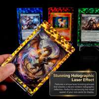 Porte-cartes magnétique holographique 35PT avec protection UV, étui laser arc-en-ciel à ouverture rapide pour cartes de sport à collectionner