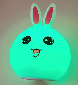 RGB <b>Rabbit</b> Tap Silicone <b>Table</b> Night light Bedside <b>Lamp</b> with usb rechargeable for Kids Bedroom Sleep Mode - Product Image 1