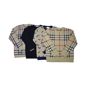 Pull à col rond à manches longues en nylon/coton respirant anti-rétrécissement pour homme, logo personnalisé OEM/ODM, jacquard, automne - Product Image 3