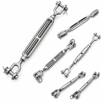 Custom Stainless Steel Jaw Jaw Turnbuckle Open or Closed Body with Clevis Pins for Wire Rope Tensioning