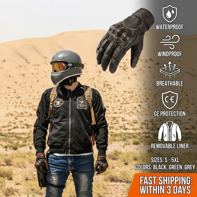 STOCK 2025WC  Gw015   Breathable Summer Mesh Jacket  for Motorcycle Motorbike  Genuine Leather Racing Gloves