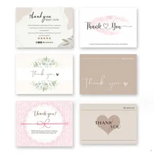 Creative English Thank You Cards Popular Elements Cartoon Scenery Customised Patterns Thank You Cards