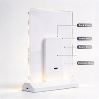 Boîte lumineuse publicitaire LED en verre trempé A4, luminosité réglable, chargement USB, panneau de menu pour bar, restaurant
