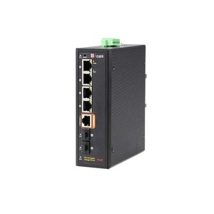 Switch PoE industriel géré 6 ports Gigabit avec prise en charge SNMP, QoS, VLAN, ports RJ45, modèle GWS-IPS33006PFM - En stock - Product Image 1