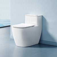 Luxe nouveau moderne siphonique une pièce cuvette de toilette grand siège réservoir d'eau bas articles sanitaires salle de bain carré-rond blanc placard à eau