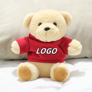 Gran oferta, logotipo personalizado, oso de peluche de 23cm, camiseta negra suave, tela de algodón hecha por oso, algodón PP para regalos promocionales - Product Image 3