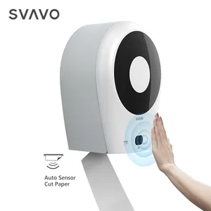 智能无触摸巨型卷卫生纸分配器壁挂式塑料纸架自动切割纸巾分配器