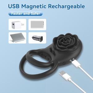 Lock Ring Rose 8 Frequency <strong>Male</strong> <strong>Vibrator</strong> Magnetic Charging Waterproof Masturbation Silicone Adult Sex Toys Wholesale Model ST-62 - Product Image 2