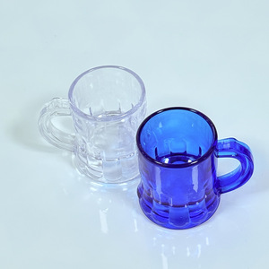 Transparent Blue Plastic Beer Mug 1 Oz 4.5 Cm High For Whiskey Cocktails Party Use - Product Image 3