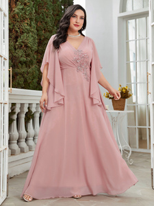 <span class=keywords><strong>Robe</strong></span> de <span class=keywords><strong>demoiselle</strong></span> <span class=keywords><strong>d</strong></span>'<span class=keywords><strong>honneur</strong></span> élégante en mousseline de soie pour femmes, taille plus, col en V, manches à volants avec <span class=keywords><strong>d</strong></span>écoration en strass, dos nu - Product Image 4