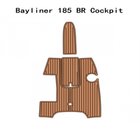 Tapis de pont en mousse EVA imitation teck pour bateau Bayliner 185 BR 2006, style SeaDek MarineMat Gatorstep, auto-adhésif