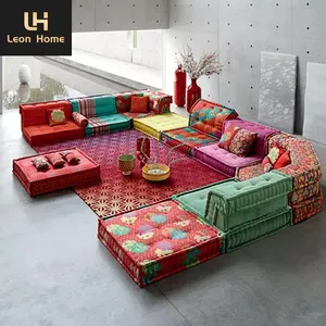 Hot sale fabric couches multifunctional colorful sofa set modular sectional sofa set living room set multi color sofa