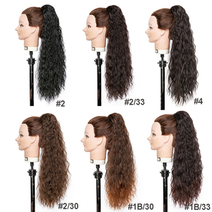 Extensions <span class=keywords><strong>de</strong></span> <span class=keywords><strong>queue</strong></span> <span class=keywords><strong>de</strong></span> <span class=keywords><strong>cheval</strong></span> longues <span class=keywords><strong>de</strong></span> 26 pouces avec cordon <span class=keywords><strong>de</strong></span> serrage, style Afro Puff, cheveux ondulés effet mouillé, en fibre synthétique haute température, pour femmes, usage quotidien - Product Image 3