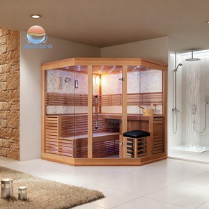 Sauna infrarouge lointain électrique moderne de luxe, vapeur sèche, bois massif, panneau de commande informatique, vente en gros d'usine, salle de sauna - Product Image 5