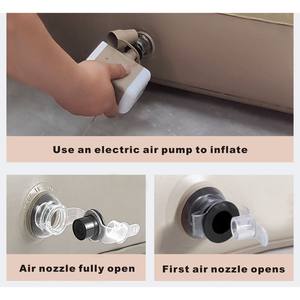 Canapé-<span class=keywords><strong>Lit</strong></span> Gonflable Flocqué <span class=keywords><strong>2</strong></span> Personnes en PVC, Canapé Gonflable Double Pliable pour Chambre et Camping en Plein Air - Product Image 5