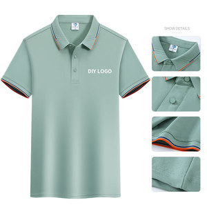 Chemises <span class=keywords><strong>polo</strong></span> en coton et polyester en gros, logo brodé, t-shirts de golf unis de haute qualité, taille personnalisée, longueur courte, style boutonné - Product Image 5