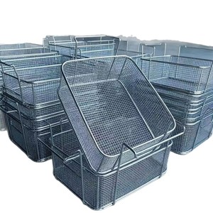 304 Stainless Steel <b>Mesh</b> <b>Basket</b>, Metal <b>Storage</b> <b>Mesh</b> <b>Basket</b>, Hole-free <b>Storage</b> <b>Basket</b>, Draining <b>Basket</b> - Product Image 1