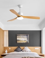 Lustre LED décoratif moderne en ABS avec ventilateur de plafond à moteur AC et télécommande pour chambre à coucher, lumière de luxe