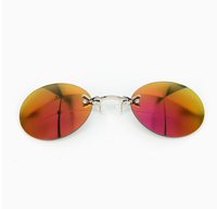 Lunettes de soleil pour femmes, lunettes à clipser sur le nez, sans monture, Matrix Morpheus Mini, lunettes vintage sans monture, verres TAC, monture rouge, PC UV400