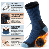 Chaussettes de travail en laine matelassées avec logo personnalisé, chaussettes de sécurité pour hommes, respirantes, écologiques, thermo-épaisses, pour l'hiver
