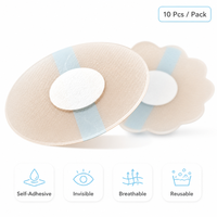Cache-tétons en silicone couleur chair, auto-adhésifs, réutilisables, discrets et doux pour robes dos nu et sans bretelles