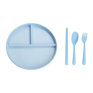 Platos Divididos Irrompibles de 9 Pulgadas Aptos para Microondas <span class=keywords><strong>y</strong></span> Lavavajillas, Platos de Paja de Trigo Libres de BPA, Vajilla Duradera de 3 Compartimentos - Product Image 6