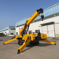 Grue mobile télécommandée sans fil Équipement de levage Mini grue sur chenilles Grue araignée 3 tonnes 5 tonnes Machine de levage à flèche remorquable