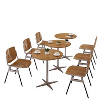 Mobilier de restaurant commercial en acier inoxydable de style nordique pour cafés, salons de thé, ensembles table et chaise, zones d'attente