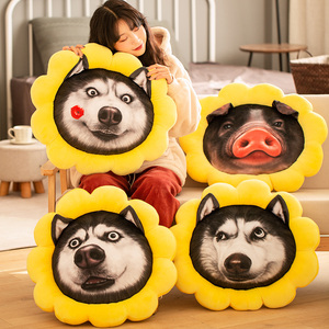 Coussin en <span class=keywords><strong>peluche</strong></span> en forme de tête d'animal de compagnie, Husky mignon, jouet en <span class=keywords><strong>peluche</strong></span> - Product Image 3
