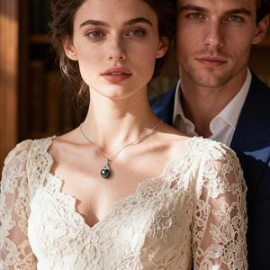 สร้อยคอไข่มุกดำตาฮิติ 9-12 มม. AAAA ไข่มุกน้ำทะเล เงินสเตอร์ลิง จี้มอสซาไนต์ ของขวัญสำหรับผู้หญิง เครื่องประดับ - Product Image 3