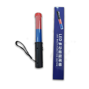 Bâton de signalisation LED portable rouge clignotant pour la circulation routière - Product Image 1