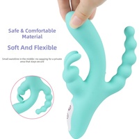 Vibrateur Rose pour femmes, jouet de masturbation féminine, perles vibrantes pour point G et anus, plug en silicone + ABS, étanche