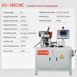 180 automatische rohr schneiden maschine mit servo moto fütterung