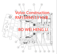 Boîte de vitesses planétaire RM13494513 pour compacteur vibrant Volvo SD100 SD130 en acier inoxydable, rapport de réduction 50:1