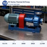 Pompe à huile thermique refroidie par air RY40 25 160, 10 m³/h, 28 m, 2,2 kW, pompe de transfert d'huile chaude avec moteur pour usage industriel
