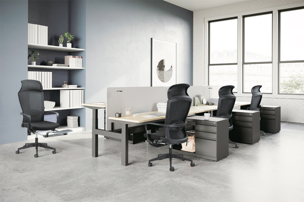 QS-OMC10 reclining ergonomic office mesh chair with foot pedal