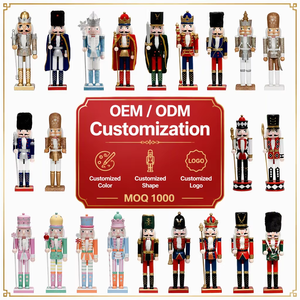 Classic Handmade Wooden Christmas Nutcracker 12Inch Colorful Golden <strong>King</strong> <strong>Xmas</strong> Decoration Wholesale Gift Supply - Product Image 3
