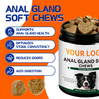 Emballage d'étiquettes personnalisé, complément alimentaire pour chien 2 en 1, soins de santé pour animaux de compagnie, poudre, compléments digestifs et pour les glandes anales