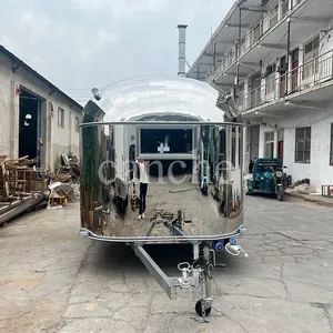 Camion de restauration mobile en acier inoxydable à prix d'usine, remorque de camping extérieure avec cuisine - Product Image 6