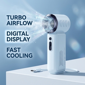 Grand Opening Sale Household Mini Portable <b>Fan</b> Usb Rechargeable Night Light Class A Hand <b>Fan</b> With Logo Blue <b>Small</b> <b>Fan</b> - Product Image 4