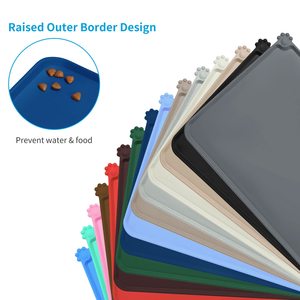 Silikon su geçirmez köpek kedi evcil hayvan besleme paspası s, kaymaz, kolay temiz <span class=keywords><strong>Pet</strong></span> köpek kedi kase paspaslar Placemat 18.5 "X 11.5" evcil hayvan besleme paspası - Product Image 5