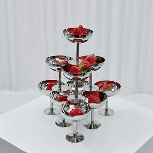 Stainless Steel Reusable Ice Cream & Dessert Bowl Salad Cup 200ml Capacity Silver Color Luxury Party Container - Product Image 4