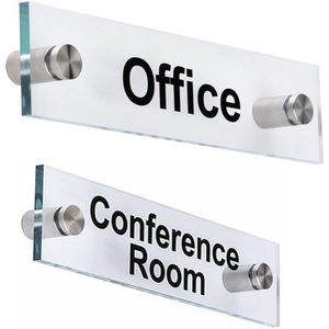 Panneau mural suspendu en <span class=keywords><strong>plexiglas</strong></span> pour salle de conférence flottante personnalisée avec logo en acrylique pour bureau d'affaires - Product Image 4