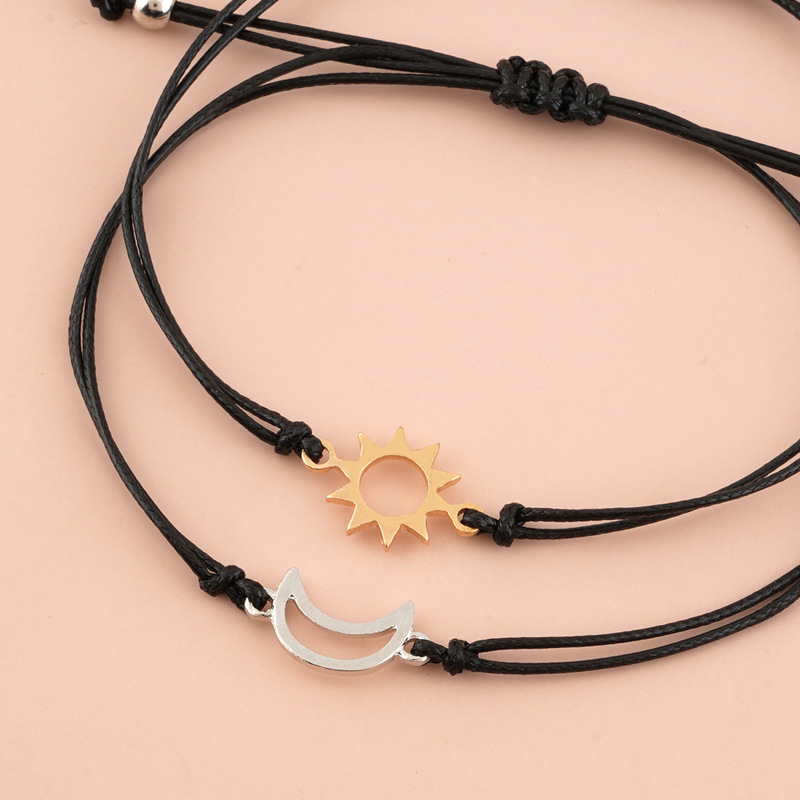 Set Di 3 Braccialetti Dell'Amicizia Con Sole, Luna E Stella – Regolabili Con Ciondoli – Idea Regalo Per Coppie E Migliori Amiche