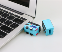 Clé USB CLE 8 Go/16 Go/32 Go en forme d'autobus à deux étages en PVC de forme personnalisée OEM vente en gros