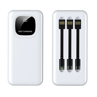 Kabel isi daya Mini ultra-tipis 10000 MA, kabel daya ponsel Digital dengan tampilan LED kapasitas besar dapat dilepas