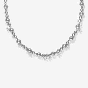 Collar HEFANG de Tungsteno y Circonio con Perlas de Agua Dulce, Diseño de Burbujas y Nebulosa, Cadena para Clavícula de Lujo Ligero, Chapado en Oro de 14K, Elegante y de Alta Gama - Product Image 1